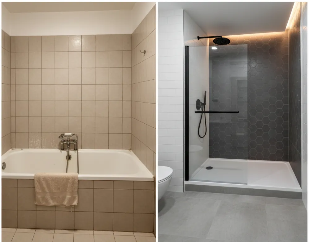 comparativa de una reforma de baño